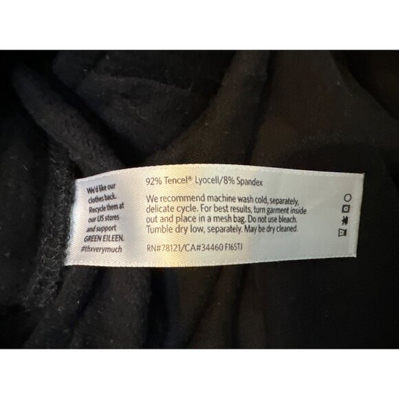 Eileen Fisher Womens M/M Black Ankle-Length Pants With Zipper Pockets Stretchy & - Picture 4 of 9